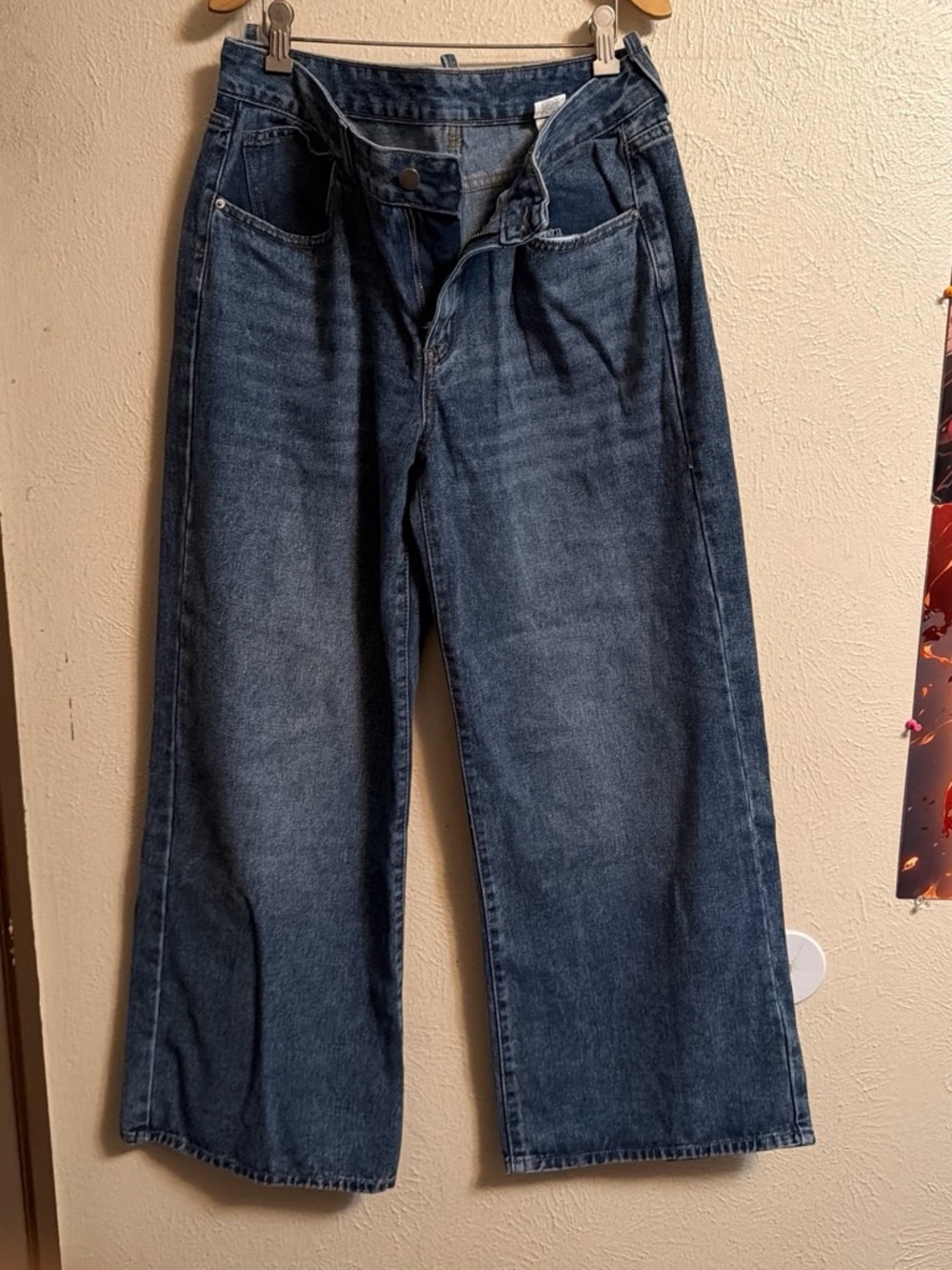 SHEIN Dark Blue Wide-Leg Women's Jeans